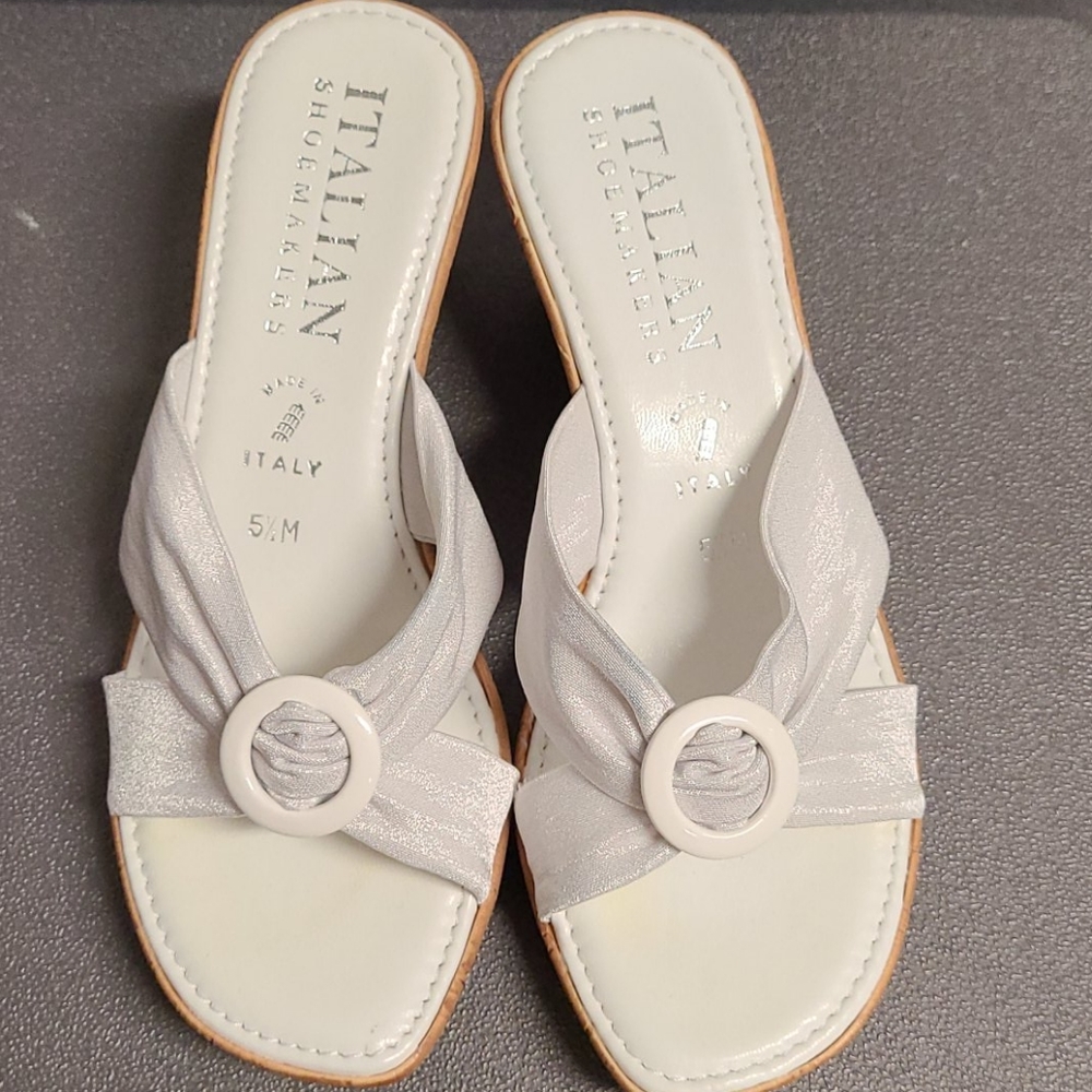 White summer heels